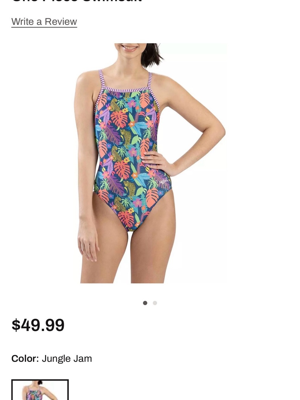 Dolfin Uglies Jungle Jam One-Piece Swimsuit - Navy with Pink, Green & Yellow